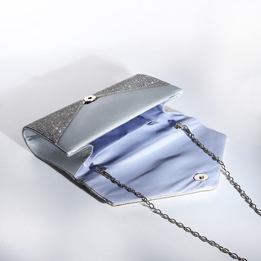 Сумка-клатч на клапане, цвет серебряный - Simaland фото 5