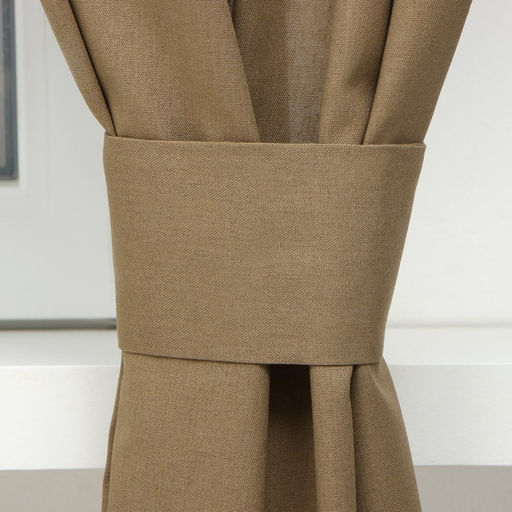 Шторы для кухни Этель ECO, цвет оливковый, 130 +/-6 х180 см - 2 шт, подхваты - 2 шт, 70% хл, 30% лён  фото 3