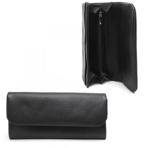 Портмоне женское Croco-ПР-806 натуральная кожа 2 отд, 5 карм, черный флотер (40) 236754