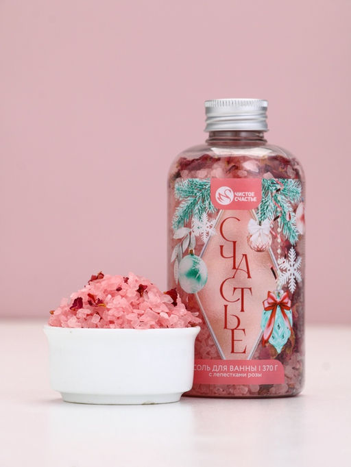 Соль для ванны с лепестками розы, 370 г