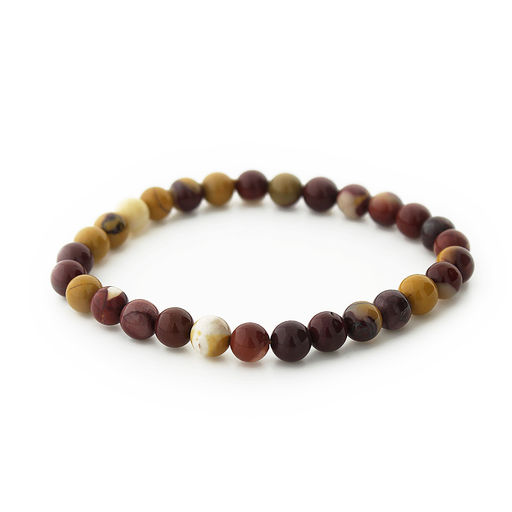 Австралийская яшма (мукаит) 6мм, браслет "Классика" длина 17см