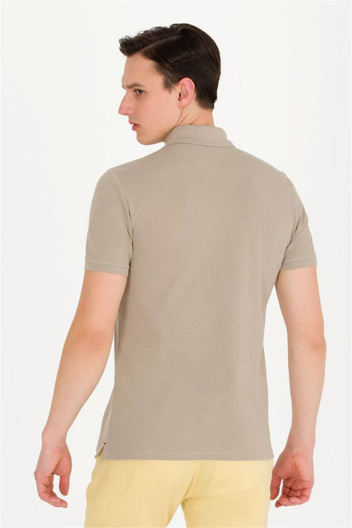 Мужская футболка цвета хаки с воротником поло Basic - U.s. polo assn фото 12