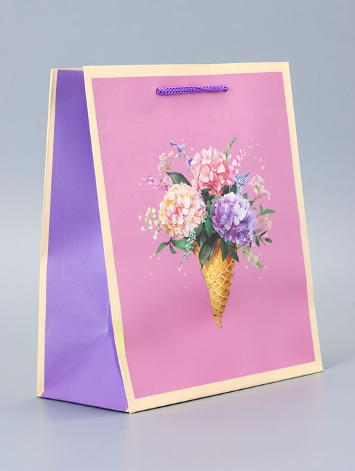 Цена за 2 шт. Пакет подарочный ламинированный Цветочная радость 18?22.3?10 см