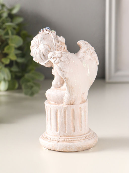 Фигурка полистоун «Ангелочек на колонне», 14×7.5×7 см