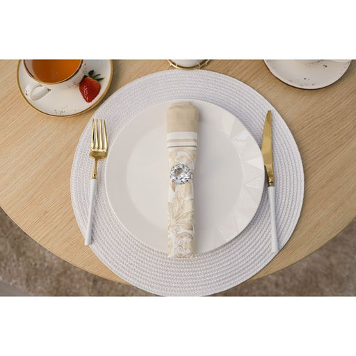 Набор салфеток сервировочных на стол Доляна Лофт, 4 шт, d=38 см, цвет белый  фото 17