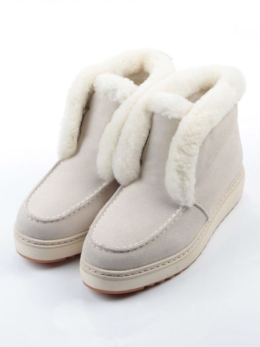 04-5603-9 MILK Ботинки зимние женские (натуральная кожа, 100% шерсть)