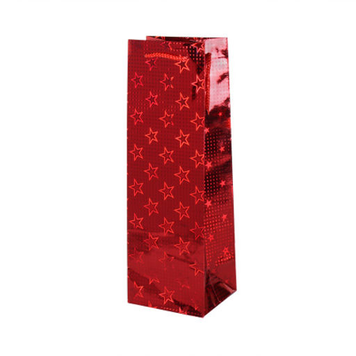 Цена за 12 шт. Пакет под бутылку 12х36х10 голография / GW-117 /уп12/1200/плотность бумаги 128г/м2 - Галеонтрейд фото 4