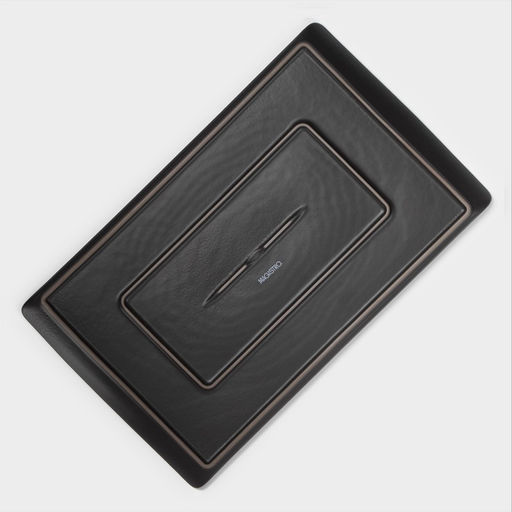 Цена за 4 шт. Блюдо для подачи Magistro Black style, 33.5×20.5 см, фарфор, чёрное