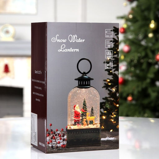 Светодиодная фигура «Фонарь с Дедом Морозом» 10.5×21×6.5 см, пластик, от батареек АААх3, USB, свечение тёплое белое