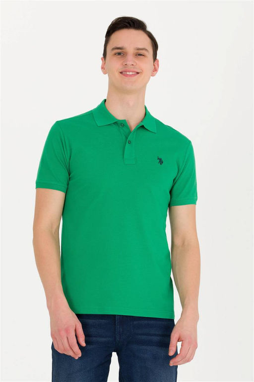 Мужская зеленая футболка с воротником поло Basic - U.s. polo assn фото 9