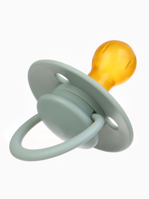 Соска-пустышка, от 6 мес., латекс, классическая, в контейнере, серо-зелёная, M&B