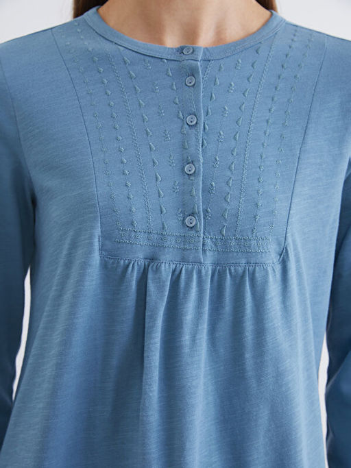 Bisiklet Yaka Nak??l? Bluz