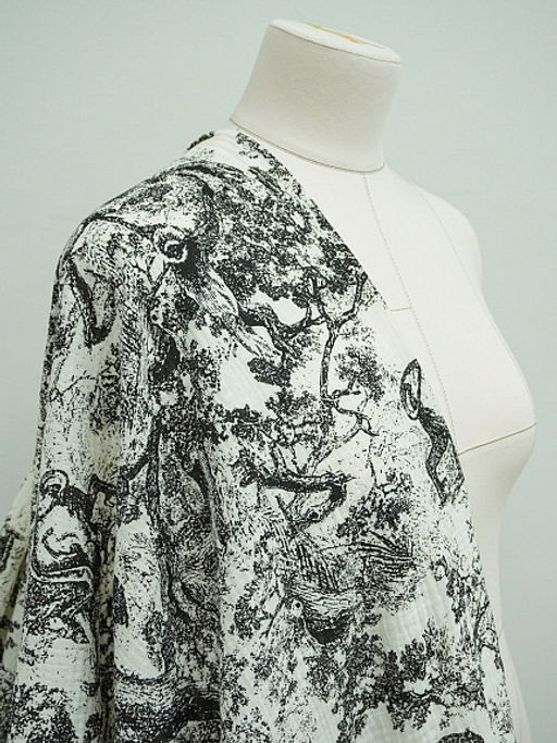 Муслин двухслойный с эф.жатости Туаль де Жуи-Дикий мир цв.черный, ш.1.4м, хлопок-100%, 120гр/м.кв - Купава фото 2