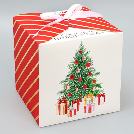 Складная коробка Сказочного Нового года, ёлочка, 18 18 18 см - Дарите счастье фото 2