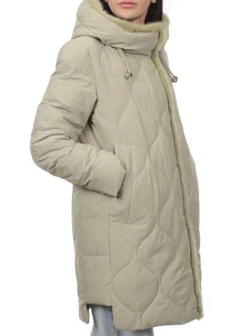 310 OLIVE Пальто зимнее стеганое женское (200 гр. холлофайбер, натуральная норка) - Fashion фото 2