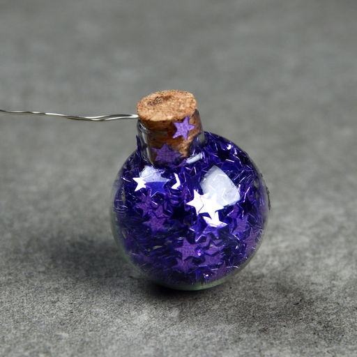 Гирлянда Нить 1.6 м с насадками Синие шарики, IP20, серебристая нить, 15 LED, батарейки ААх2 (нет в комплекте), свечение белое - Luazon lighting фото 6