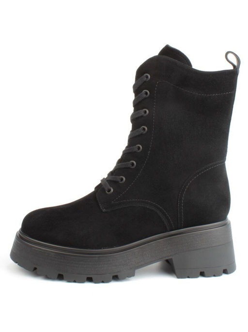 04-M3-1376 BLACK Ботинки зимние женские (натуральная замша, натуральный мех)