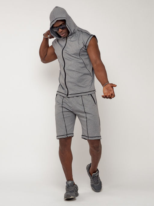 Спортивный костюм летний мужской светло-серого цвета 2262SS - FUYOUKAI фото 7