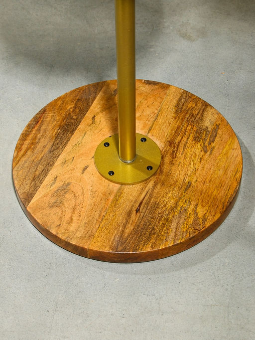 Столик кофейный, 35×35×55 см, манговое дерево, алюминий, коричневый