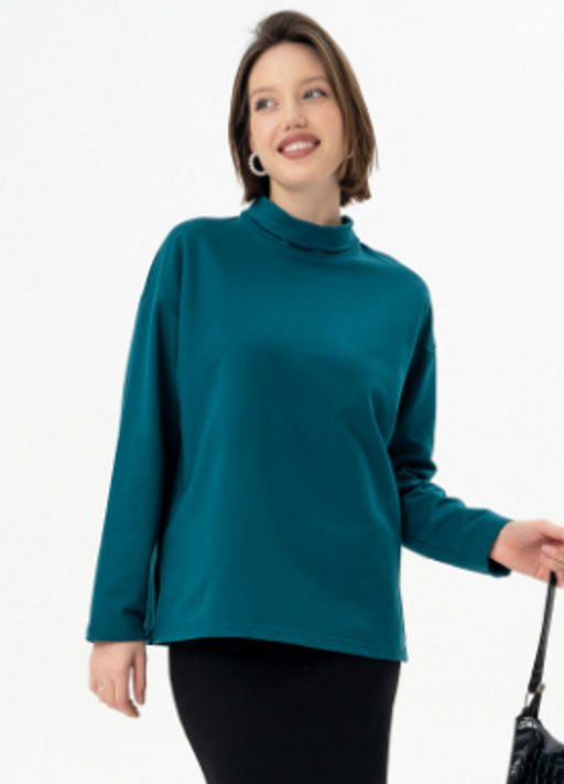 Базовый джемпер из мягкого хлопкового трикотажа Футер 2-х нитка - Solo mio фото 10