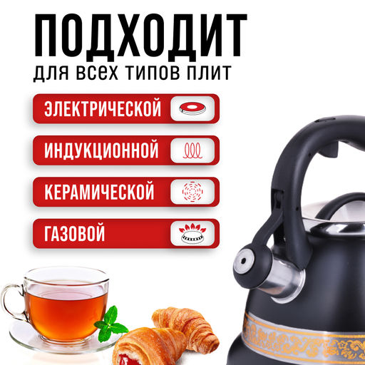 29168 Чайник 3л со свистком нерж MB (х12) - Mayer&boch фото 8