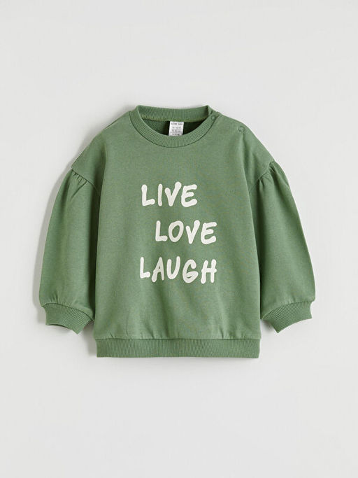 Slogan Bask?l? K?z Bebek Swatshirt ve E?ofman Alt?