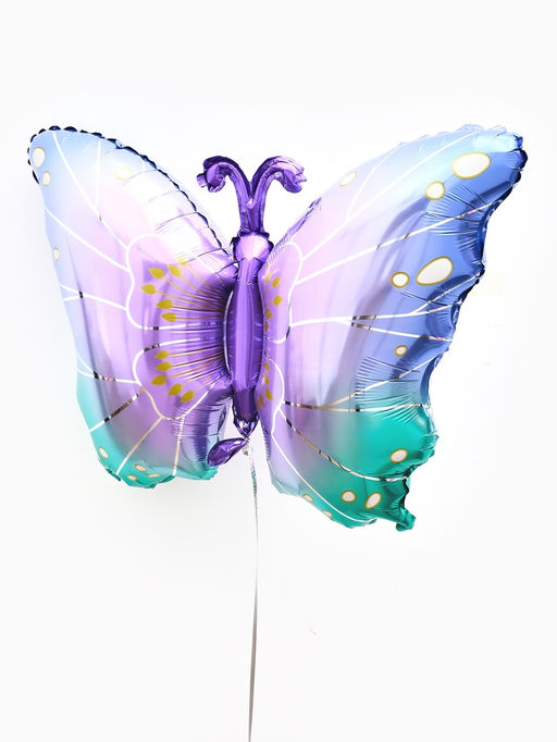 Цена за 2 шт. Воздушный шар фольгированный 32" «Бабочка» цвет фиолетовый металлик