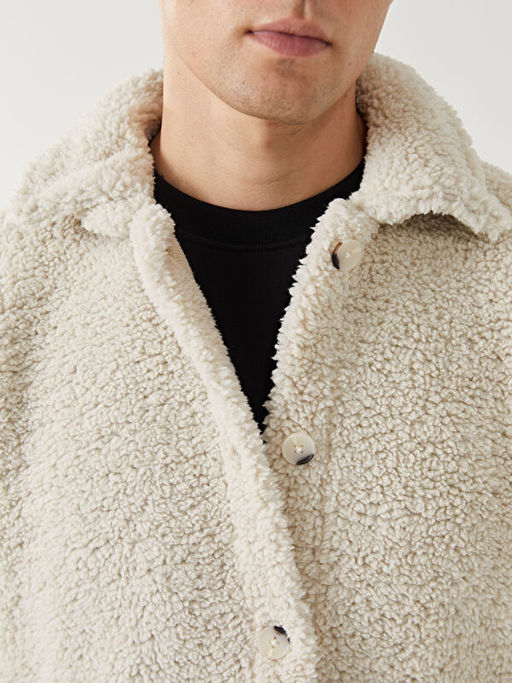 Rahat Kal?p Uzun Kollu Pel?? Erkek G?mlek Ceket