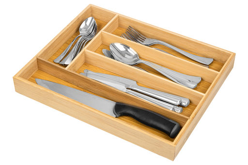 Лоток для столовых приборов 37*30*4,5 см бамбук