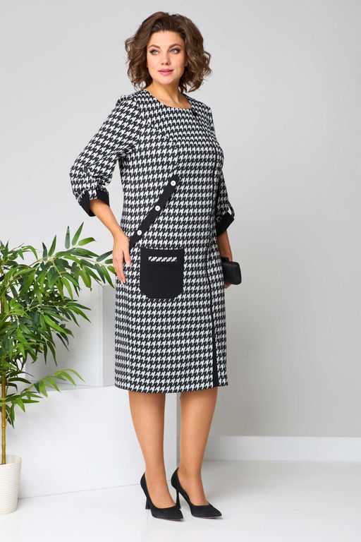 Платье Асолия 2695 чёрно-серый - NIKVA фото 3