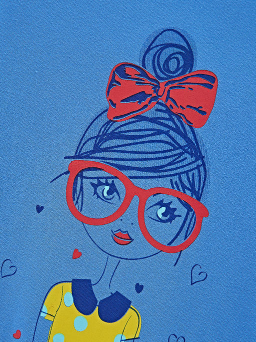 Комплект для девочки с брюками UD 2238/1090 синий - Mini maxi фото 5