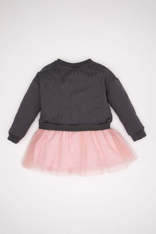 Платье с длинными рукавами и Микки и Минни для маленьких девочек Disney - Defacto фото 5