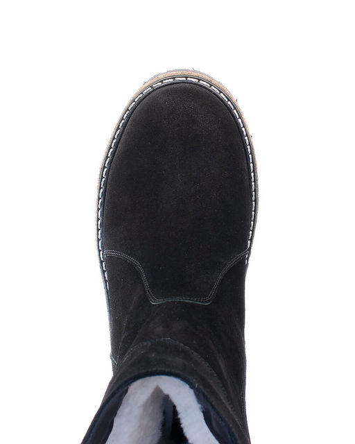 Полусапоги женские на войлочной подошве., Замша, овчина, войлок, лепесток