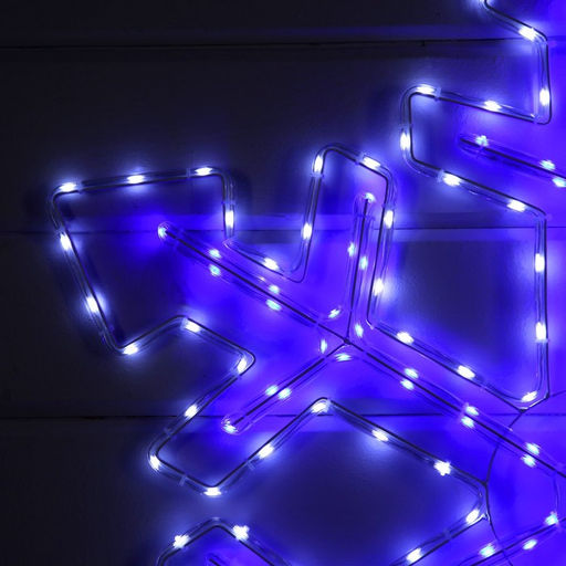 Светодиодная фигура «Снежинка», 90 см, дюралайт, 280 LED, 220 В, мигание, свечение белое/синее