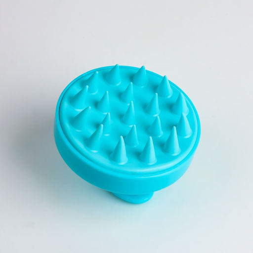 Щётка - массажёр для мытья головы, 8×8×6 см, голубая