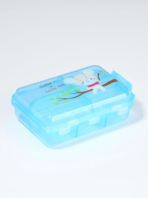 Цена за 2 шт. Таблетница, 9.5×6×3 см, 10 секций, голубая