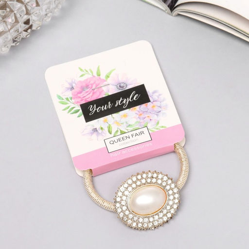 Цена за 6 шт. Резинка для волос «Кейли», овал, 5 см