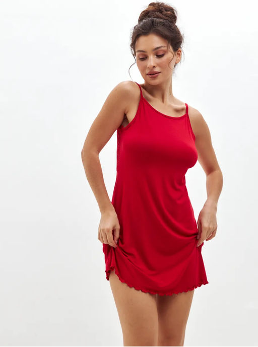 Ночная сорочка из вискозы Лили Нуар красный - Амадэль фото 5