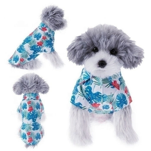 Рубашка для собак и кошек малых и средних пород "СТИЛЬНЫЙ БРО", принт пальмовые листья, размер XL, (лейбл)