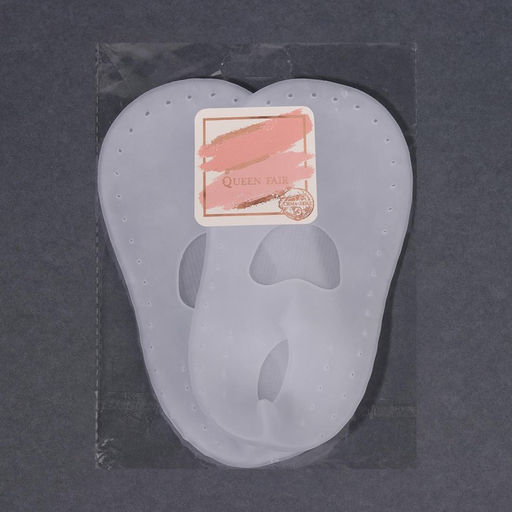 Носочки для педикюра, силиконовые, с лямкой, универсальный размер, 18×9 см, белые