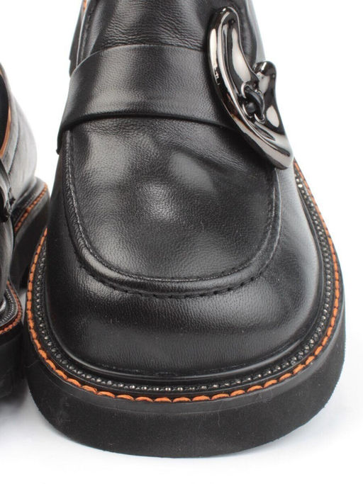 03-DYX02-4 BLACK Лоферы женские (натуральная кожа)