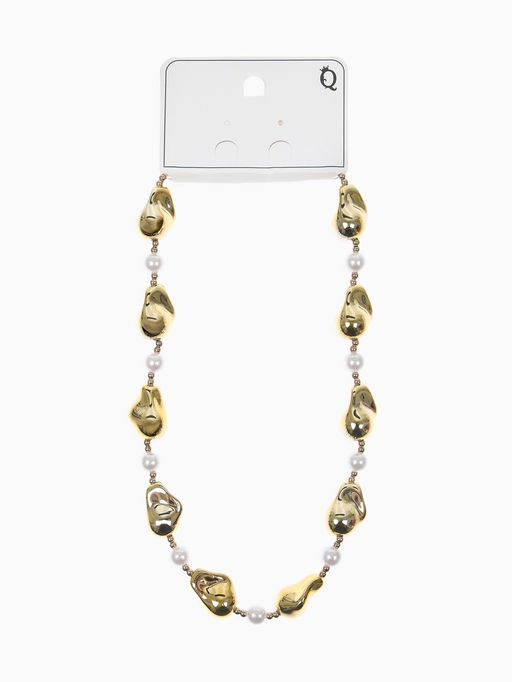 Бусы "Жемчуг Борокко", цвет белый в золоте 40+удл