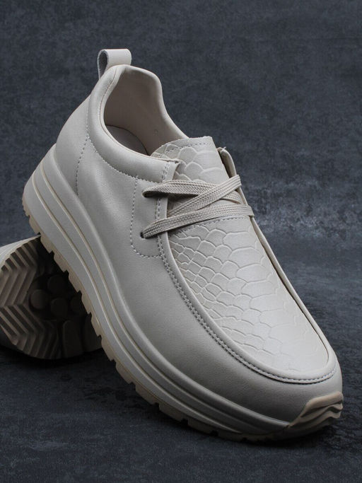 03-A1011-2 BEIGE Полуботинки спортивные женские (натуральная кожа)