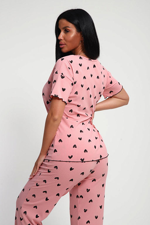 Пижама с брюками (01063, розовый) - Плиона фото 10