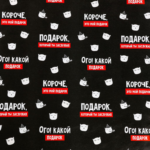 Цена за 2 шт. Бумага упаковочная глянцевая «Подарок, который ты заслужил», 1 лист, 70 х 100 см