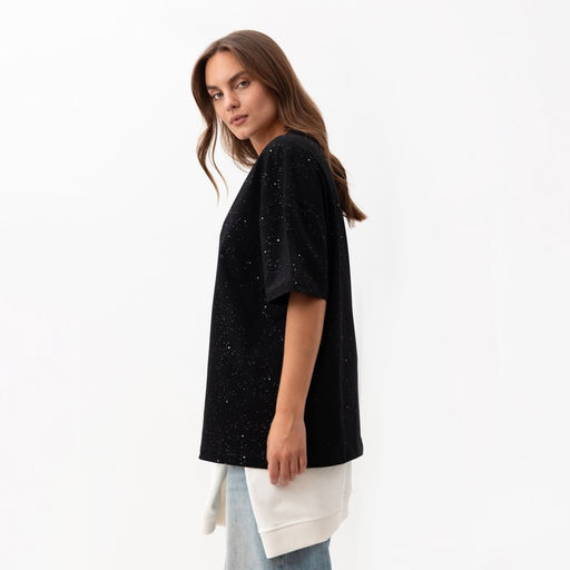 Футболка женская MIST Shine Bright, размер S, черная