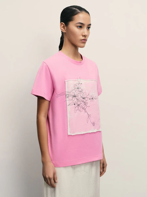 Футболка из хлопка с принтом / Zarina фото 11