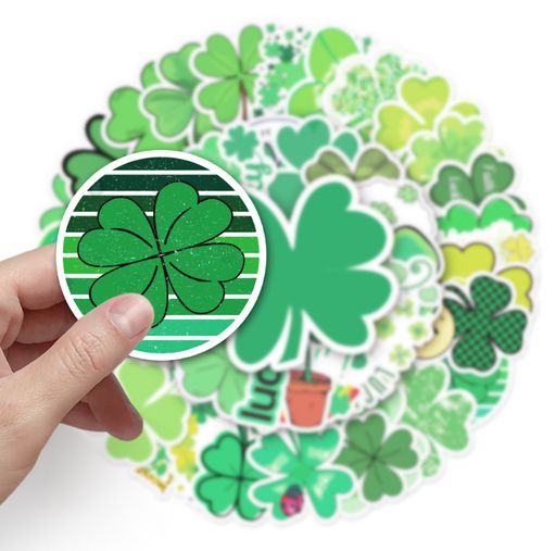 Набор наклеек/стикеров на ноутбук, телефон, компьютер 50 шт. Клевер удачи (2676) - Мой органайзер фото 4