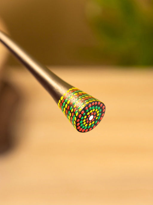 Шпилька для волос «Цветок», 17 см, дерево албезия, коричневая, разноцветная