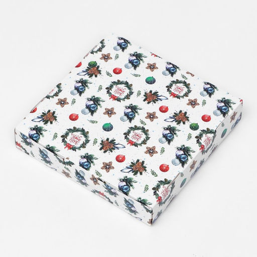 Цена за 5 шт. Коробка подарочная новогодняя складная «Праздничный гость», 16×16×3 см